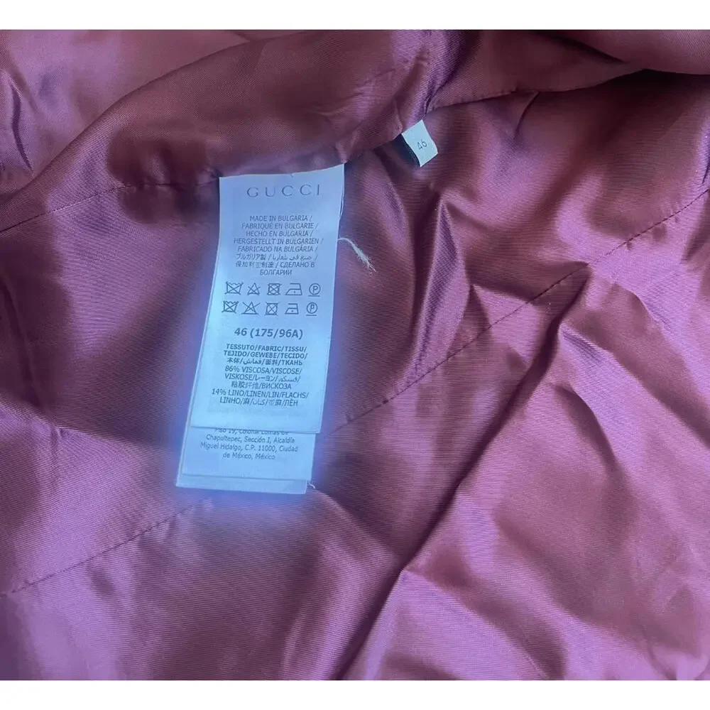 Gucci Navy Uniform Blazer Jacket Sz 46 Gold Buttons Pockets Italy Bulgaria - Picture 3 of 7